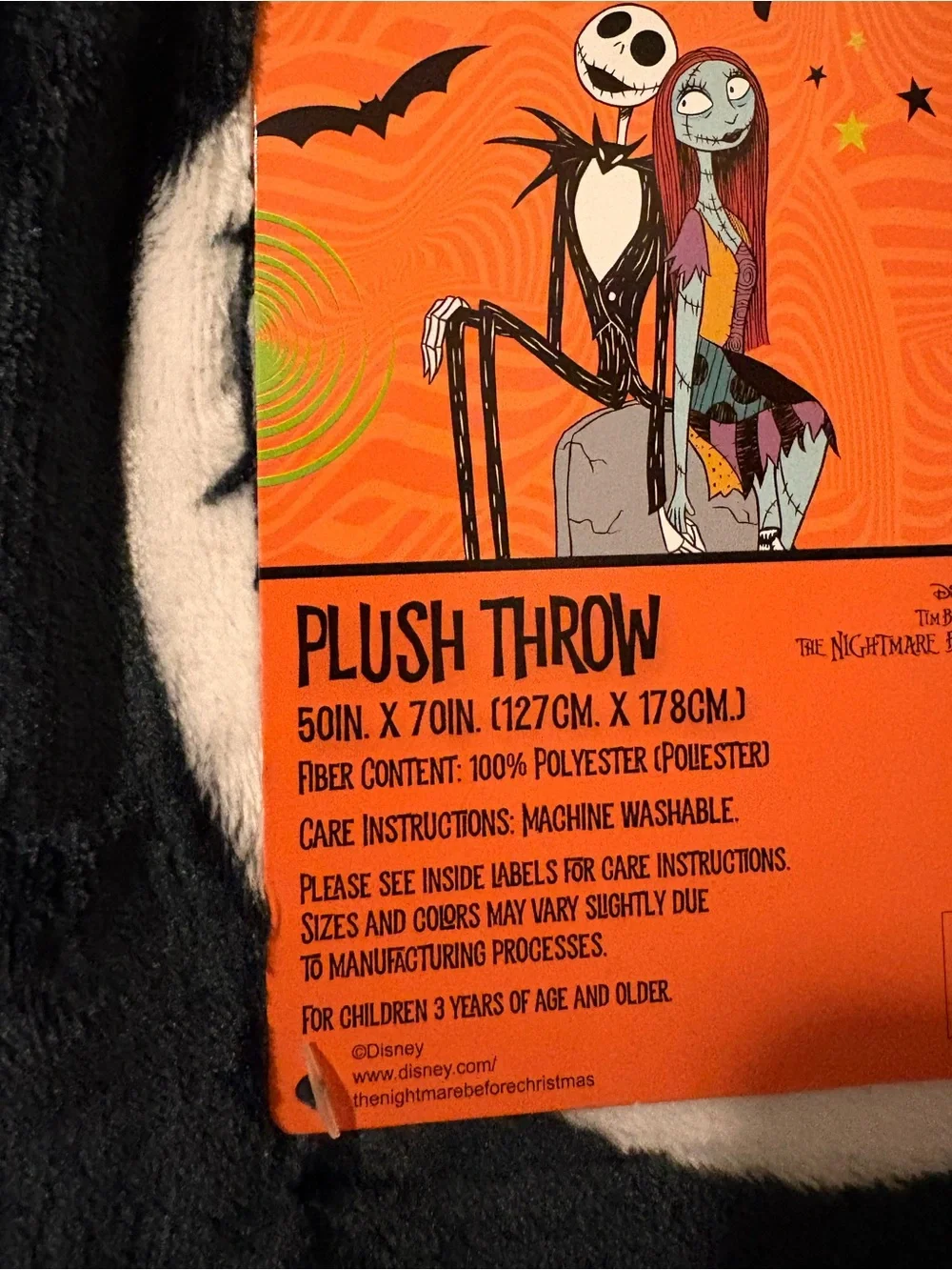 Disney Nightmare before Christmas Halloween oversized throw blanket